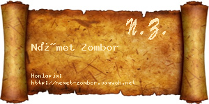 Német Zombor névjegykártya